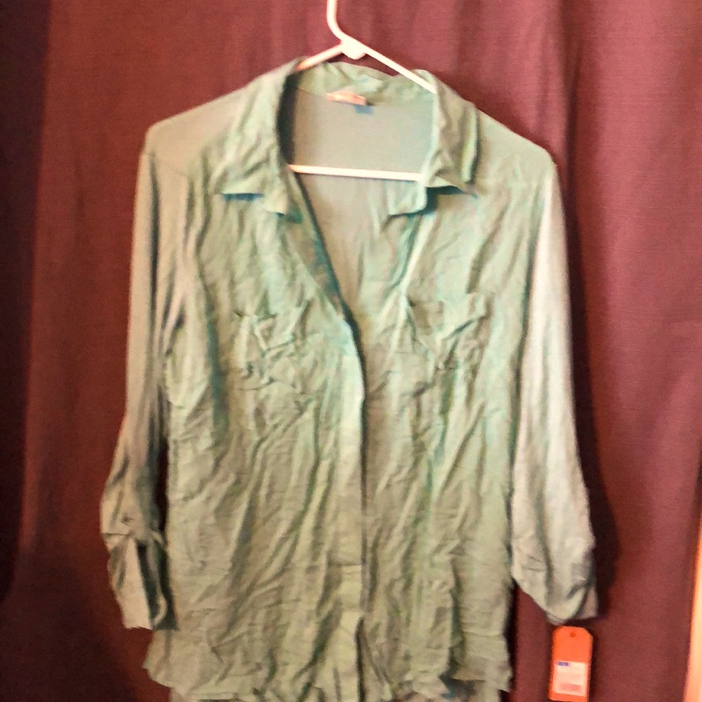 Converse one star long sleeve sage green top, sz Large